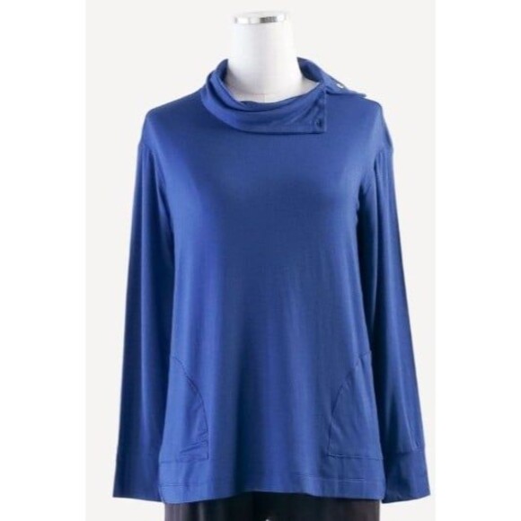 Kate quinn womens long sleeve lounge top | navy | bamboo - S - Picture 1 of 2
